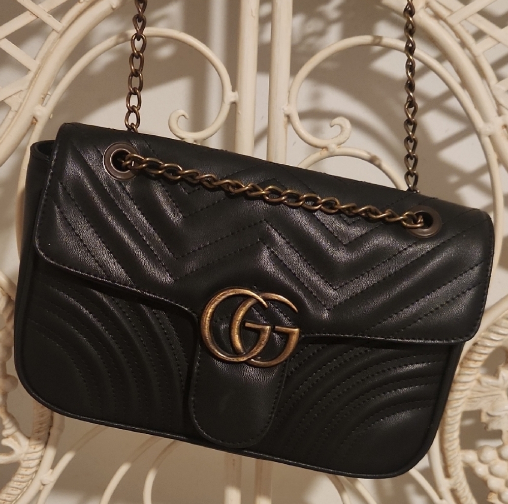 Black Quilted Leather Shoulder Bag
